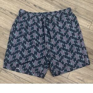 Crane Mens Swim Trunks Large Navy Sea Turtle Print Board Shorts